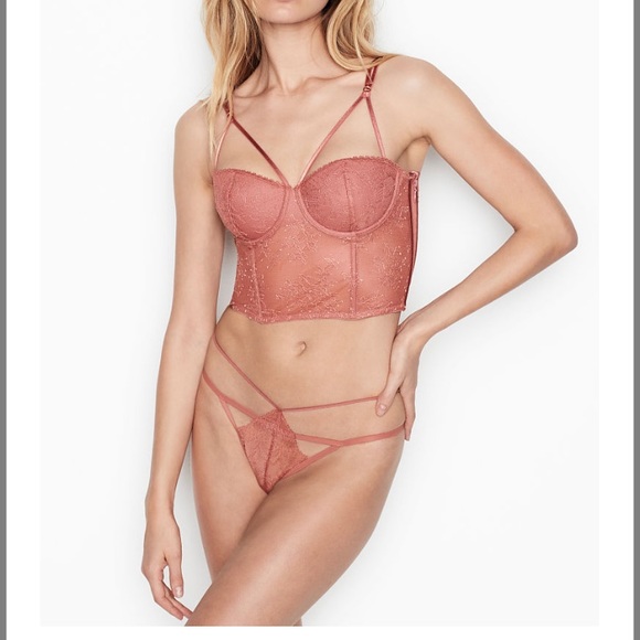 Victoria Secret pink lightly lined bustier bra top - Picture 4 of 5